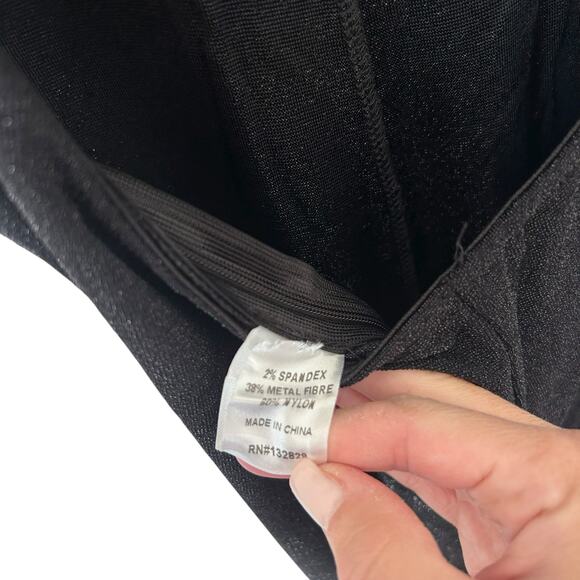 Superdown Black Sparkly Long Sleeve Flare Jumpsuit Sz M - Picture 6 of 7